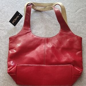 Red Leather Tote Bag